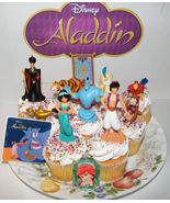Aladdin Movie Fun Cake Toppers Cupcake Decorations 12 Set with 10 Figures - £12.54 GBP