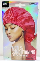 Donna Shower &amp; Conditioning Silk Satin Cap Waterproof Reversible Braid-Gold - £7.78 GBP