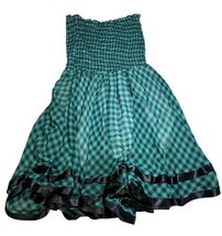 Moa Moa USA Green Black Plaid Strapless Lined Dress Size Medium - £9.29 GBP