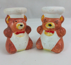 Vintage GKRO Chef Bears 3.25&quot; Salt &amp; Pepper Shakers - £7.56 GBP