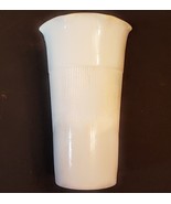 White Milk Glass Vase 7&quot; VTG Hazel Atlas Ribbed Pattern Fluted Top - £14.01 GBP