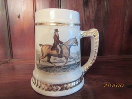 VICTORIAN//EDWARDIAN Horse &amp; Rider On Imperial China Decorator Mug Trenton, Nj - £7.61 GBP