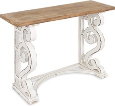 Kate And Laurel Wyldwood Country French Solid Wood Console, Natural Wood Top. - £206.21 GBP
