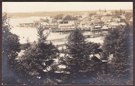 Boothbay Harbor, Maine RPPC 1930s - Panoramic BEV of City &amp; Waterfront - £13.82 GBP