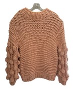 Goodnight Macaroon Chunky Knit Pompom Sweater One Size Fits Most Soft Pink - $24.36