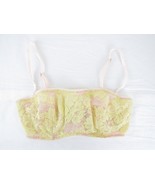 Victorias Secret Bralette Sheer Lace Underwire Yellow Floral 32D New - £11.37 GBP