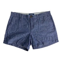 Old Navy Womens Shorts Size 8 Everyday Short Blue Linen Pockets 5&quot; Inseam - $20.47