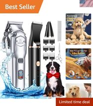 Dog Grooming Kit for Heavy Thick Hair&amp;Coats/Low Noise Rechargeable Cordl... - $120.68