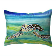 Betsy Drake Sea Turtle Surfacing Large Indoor Outdoor Pillow 16x20 - £37.59 GBP