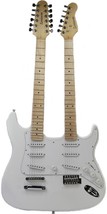 Double Neck Electric Guitar White 12 String And 6 String NEW - £272.19 GBP