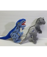 Lot 2  T-Rex Small 9&quot; Stuffed Gray Blue Plush Dinosaur Jurassic World - $30.78 CAD