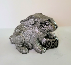 Vintage Michael Ricker Pewter Bunny Rabbit Figurine Dated/Signed Rock 19... - $19.99