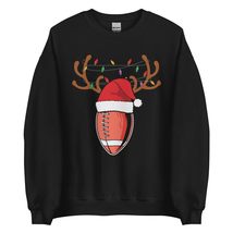 Santa Sports Christmas Football Player Unisex Sweatshirt Black - $28.91+