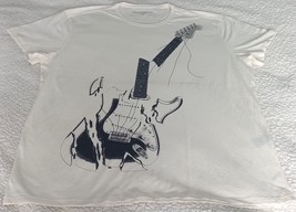 John Varvatos Star USA Men&#39;s Stone Wash Ivory Broken Guitar Graphic T-Sh... - $39.98