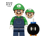 Cartoon Game Super Mario Luigi Building Block Minifigure - $3.30