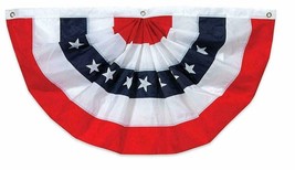 American Flag Bunting Red White Blue 6&#39;x3&#39; Large Embroidered 4th July Pa... - $48.88