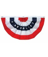 American Flag Bunting Red White Blue 6&#39;x3&#39; Large Embroidered 4th July Pa... - $48.88