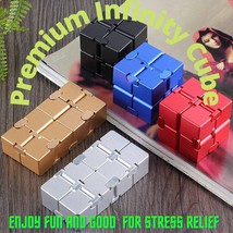 Premium Metal Infinity Cube Spinner /Aluminum Infinity Cube for Gift - £26.27 GBP+