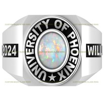 High School Class Ring Men&#39;s Customizable Large Traditional Class Ring - £95.37 GBP