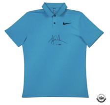 Tiger Woods Autographed Nike Blue Fury Polo Shirt UDA LE 25 - £3,615.62 GBP