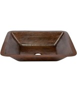 19-Inch Hammered Copper Bathroom Sink, Oil Rubbed Bronze, By Premier Copper - £275.26 GBP