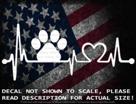 Paw Print In Heartbeat Cut Vinyl Decal Sticker US Seller US Made - £5.04 GBP+