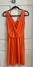 Boden Dress Size 4 Orange V Neck Surplice Solid Sleeveless Pockets Stretch - £21.67 GBP