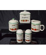 Japan STRAWBERRY HOSTESS SET Creamer &amp; Sugar + Lid, Salt &amp; Pepper, Napki... - €27,38 EUR