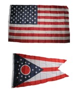 AES 3x5 3&#39;x5&#39; Wholesale Lot Combo: USA American w/State of Ohio Flag - $184.08 MXN