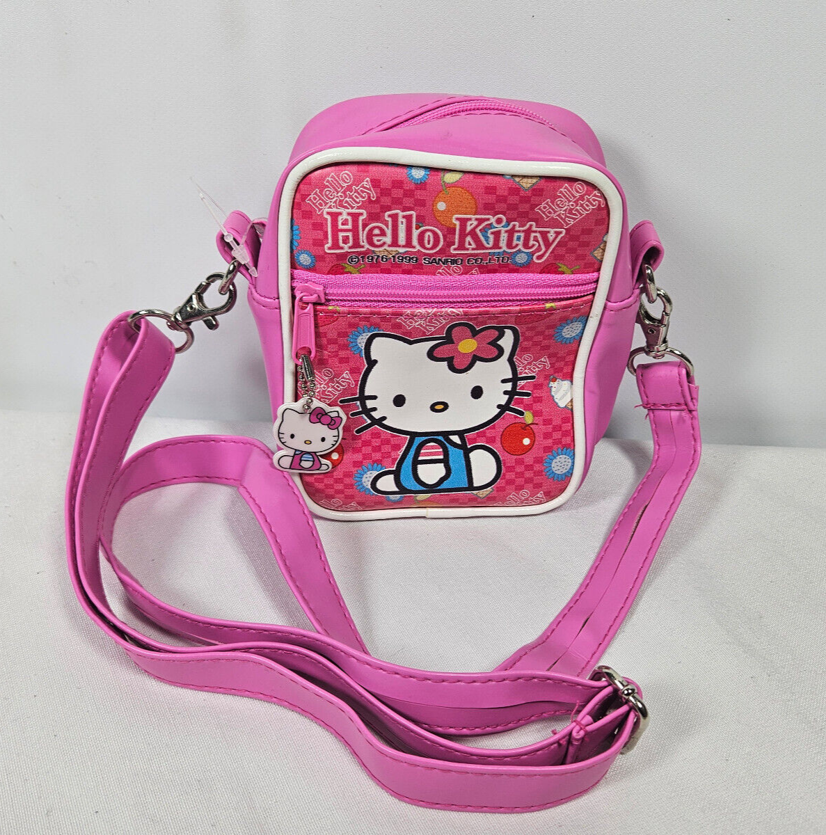 Primary image for Vintage Hello Kitty 5.5" Miniature Pink Bag Shoulder Strap 1999 Sanrio