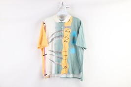 Vintage 90s Streetwear Womens Medium Faded Abstract Collared Golf Polo Shirt - £31.10 GBP