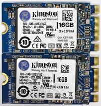 Lot of 2 Kingston 16GB M.2 SATA Solid State Drive RBU-SNS4151S3/16G SSD - £3.98 GBP