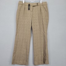 Talbots Women Pants Plus Size 18 Brown Stretch Wool Preppy Plaid Petite Classic  - £21.93 GBP