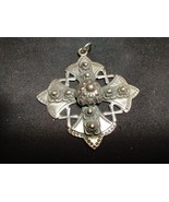 Vtg. Byzantine Cross  Large Ornate  Silver Pendant  - $183.37 CAD