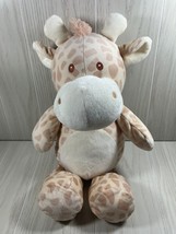 Kellytoy Kelly Baby 17&quot; plush giraffe rattle beige cream muted neutral colors - £7.80 GBP