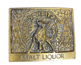 Vintage Schlitz Malt Liquor Belt Buckle Bull  1970s Beer - £6.58 GBP
