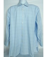 Charles Tyrwhitt Men&#39;s Dress Shirt 17 43 Blue White Plaid Long Sleeve - £29.09 GBP
