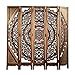 Thai Heritage Hand-Carved Wooden Room Divider Screen, Southeast Asian Floral Mot Item image 2