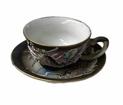 Vintage Made in Japan Dragonware Child&#39;s Tea Cup And Saucer Handpainted - £9.08 GBP