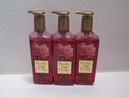 Bath &amp; Body Works Pretty Pink Peony Deep Cleansing Hand Soap 8 oz Lot of 3 New - £25.72 GBP