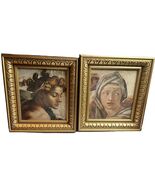 Michelangelo Creation of Adam Sistine Chapel &amp; Delphic Sibyl Art Frame S... - $168.30
