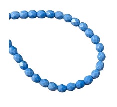 100 Opaque Light Blue Preciosa Czech Fire Polished Glass 5mm Round Beads - £3.94 GBP