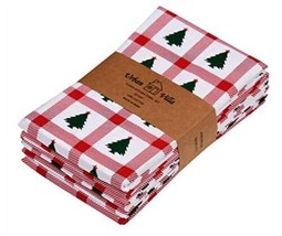 Urban Villa 6 Pack Kitchen Towel Set 20&quot; x 30&quot; Christmas Trees - £22.13 GBP