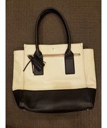 KATE SPADE New York Satchel Pebbled Leather Shoulder Handbag Black White - $115.07 CAD