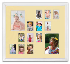 Yellow Child Photo Collage Frame Multi-Opening 2 5x7 &amp; 12 Wallet 2.5x3.5... - $39.35