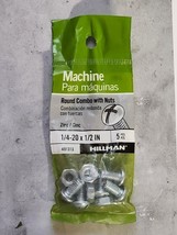 Machine Screw Combo Round Combo with Nuts 1/4-20 x 1/2&quot; (50 pack-10 packs of 5) - £7.91 GBP