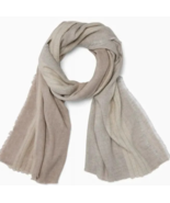 Sferra Corvara Scarf Tan Wool Blend w/Textured Boucle Stripe 28x82" Ital... - $49.90