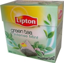 Lipton Green Tea - Intense Mint - Premium Pyramid Tea Bags (20 Count Box) [PACK  - £18.07 GBP
