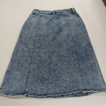 Wash Lab WL2374S Women's Wix Blue Cotton Blend Denim Skirt Size 30 image 2