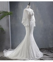 Mermaid Wedding Dress with Batwing Sleeves - £186.35 GBP